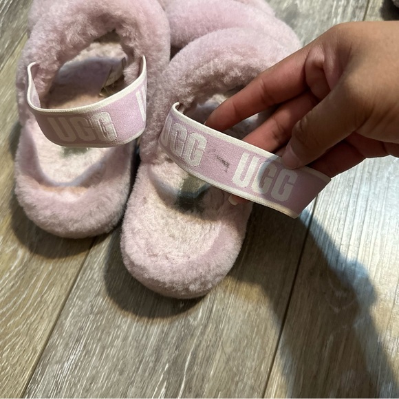 Ugg Oh Yeah Pink Fluffy Slide Sandals Slippers - Picture 7 of 9